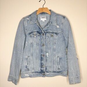 OLD NAVY Women's Distressed Light Blue Jean Jacket